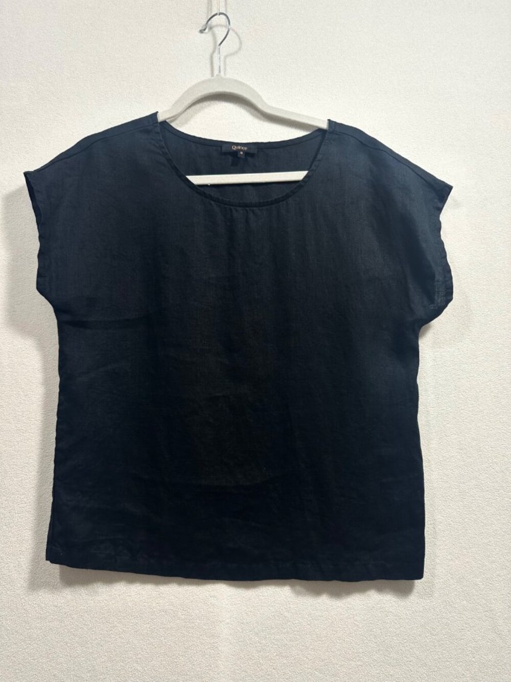 Quince Black Linen Blouse S